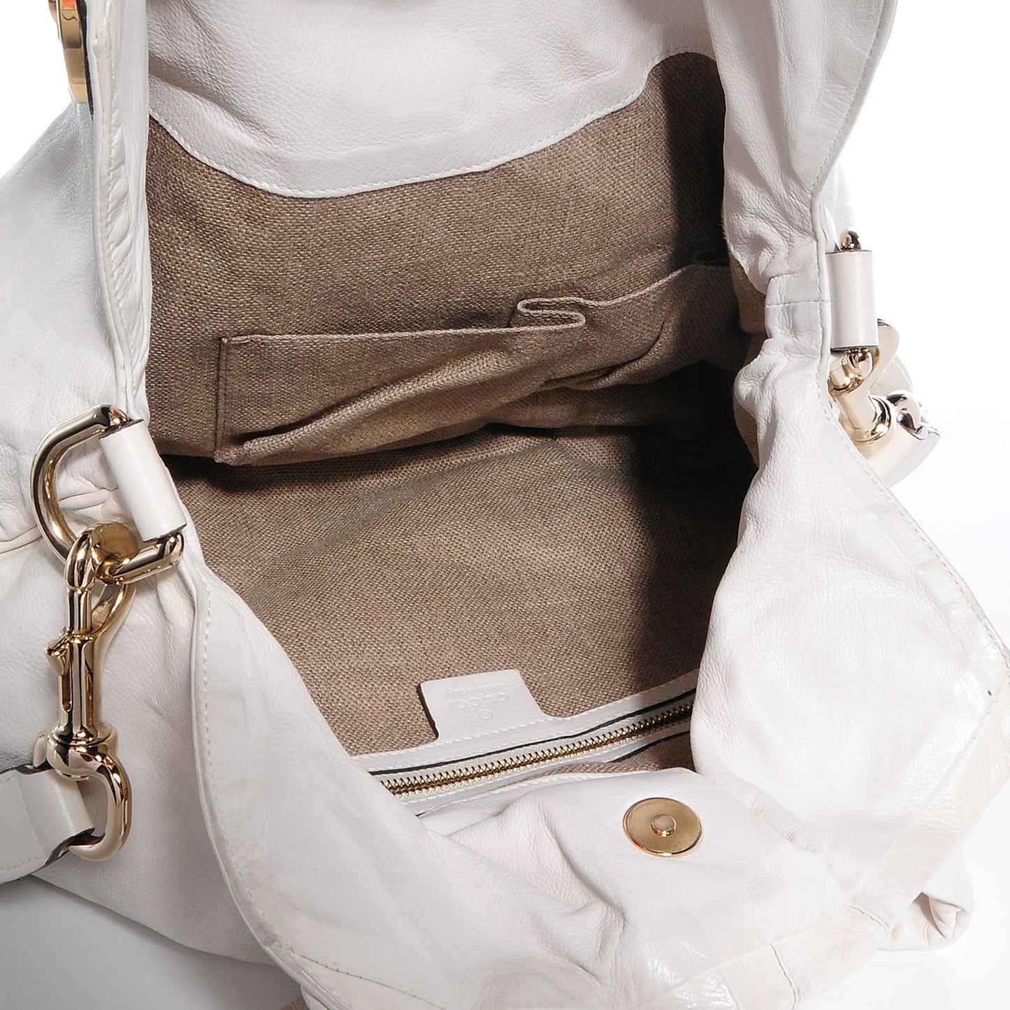 Leather Medium Hysteria Top Handle Bag White