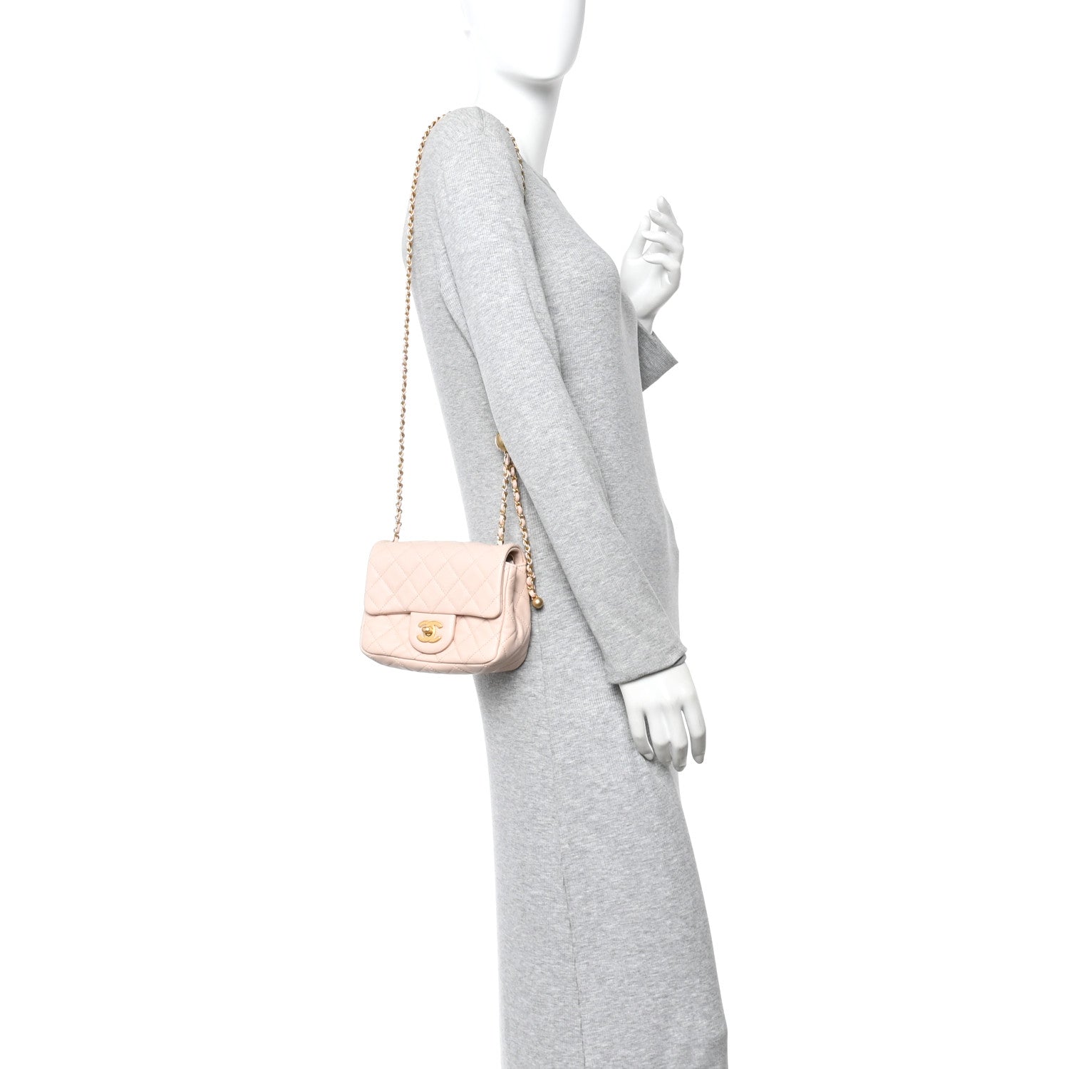 Chanel Lambskin Quilted Mini Pearl Crush Flap Light Beige 2 of 11