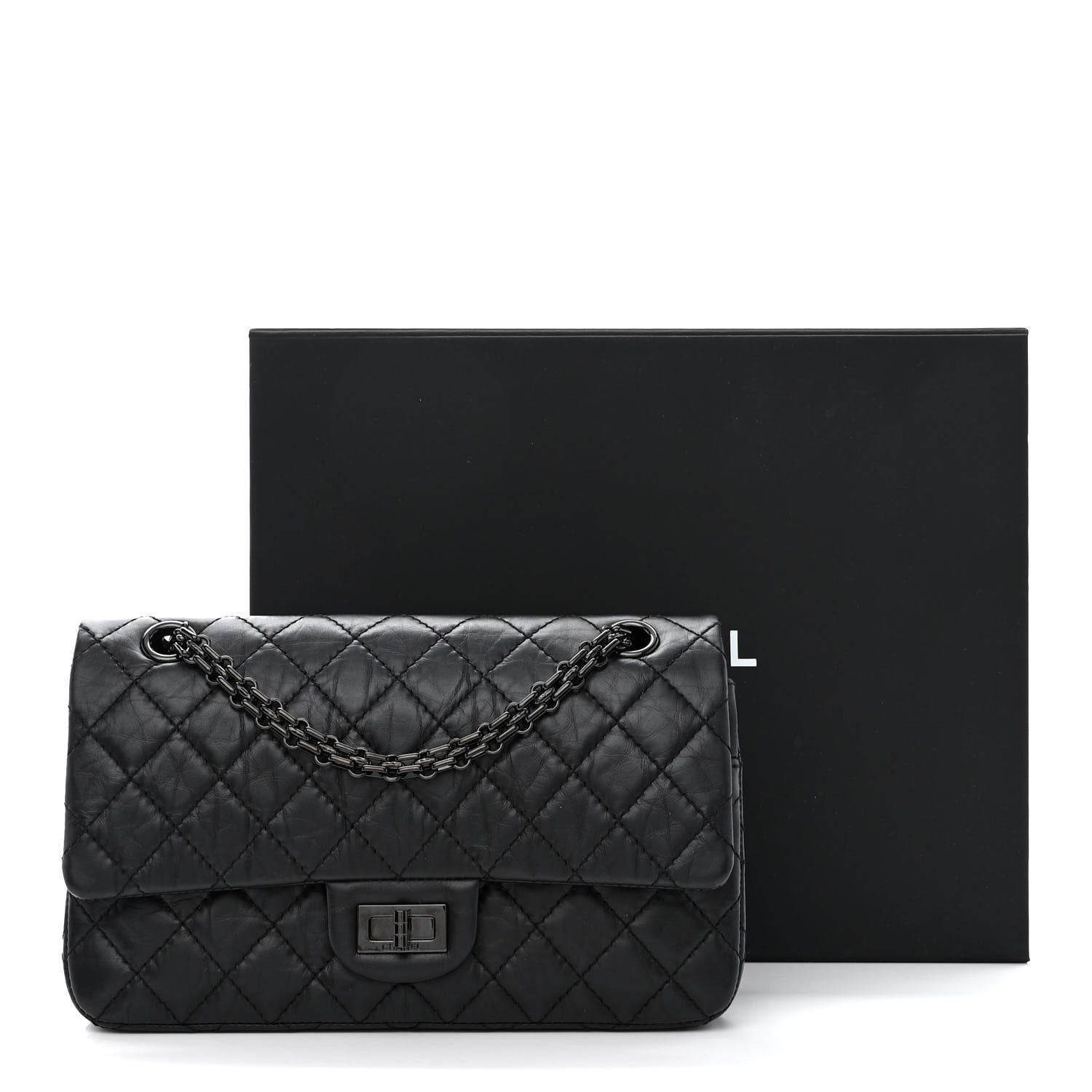 Chanel Aged Calfskin Quilted 2.55 Reissue 225 Flap So Black 11 of 11