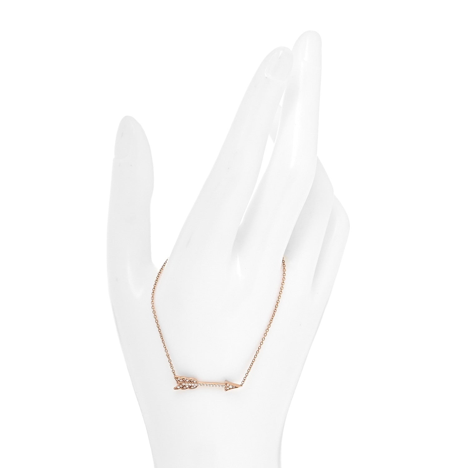 Tiffany 18K Rose Gold Diamond Arrow Bracelet 2 of 8