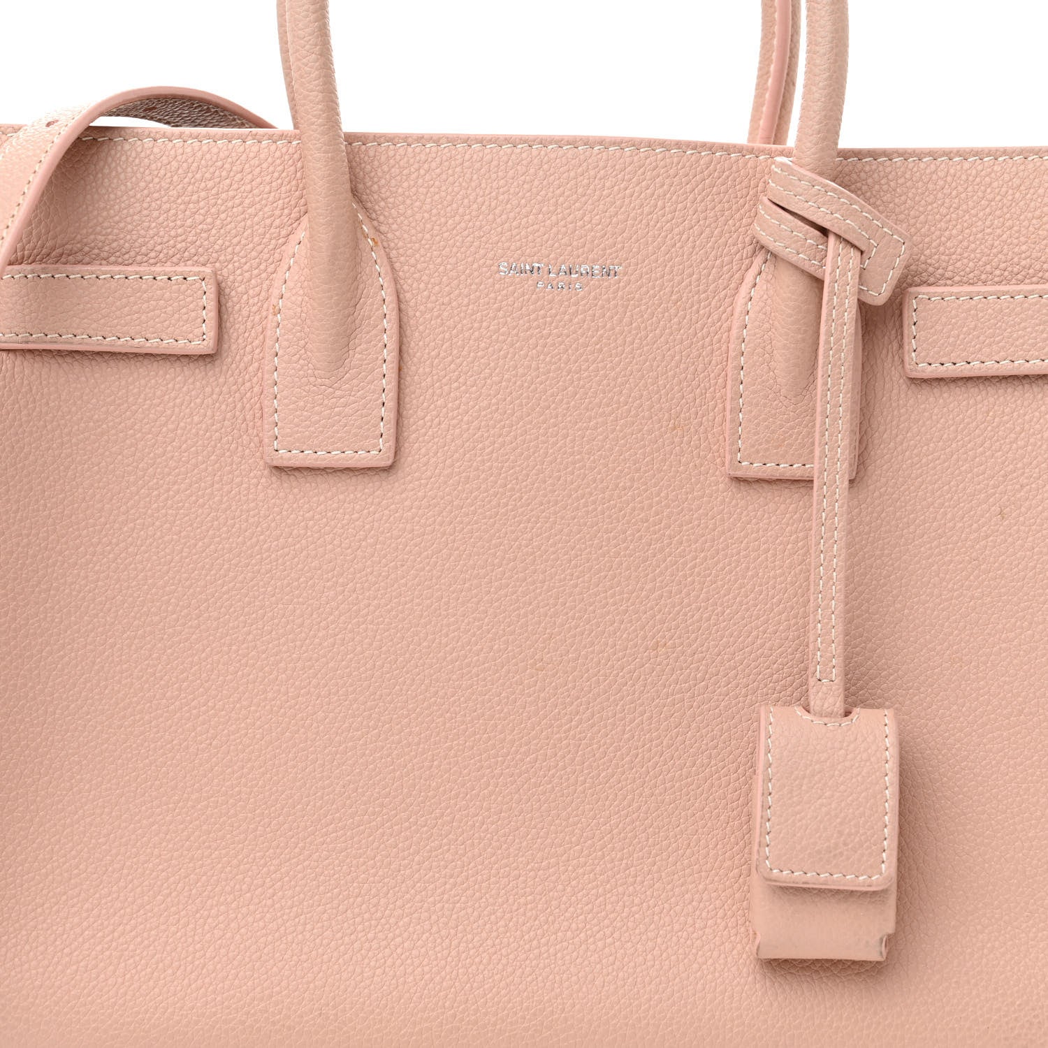 Saint Laurent Grained Calfskin Topstich Baby Sac De Jour Antique Rose 7 of 17