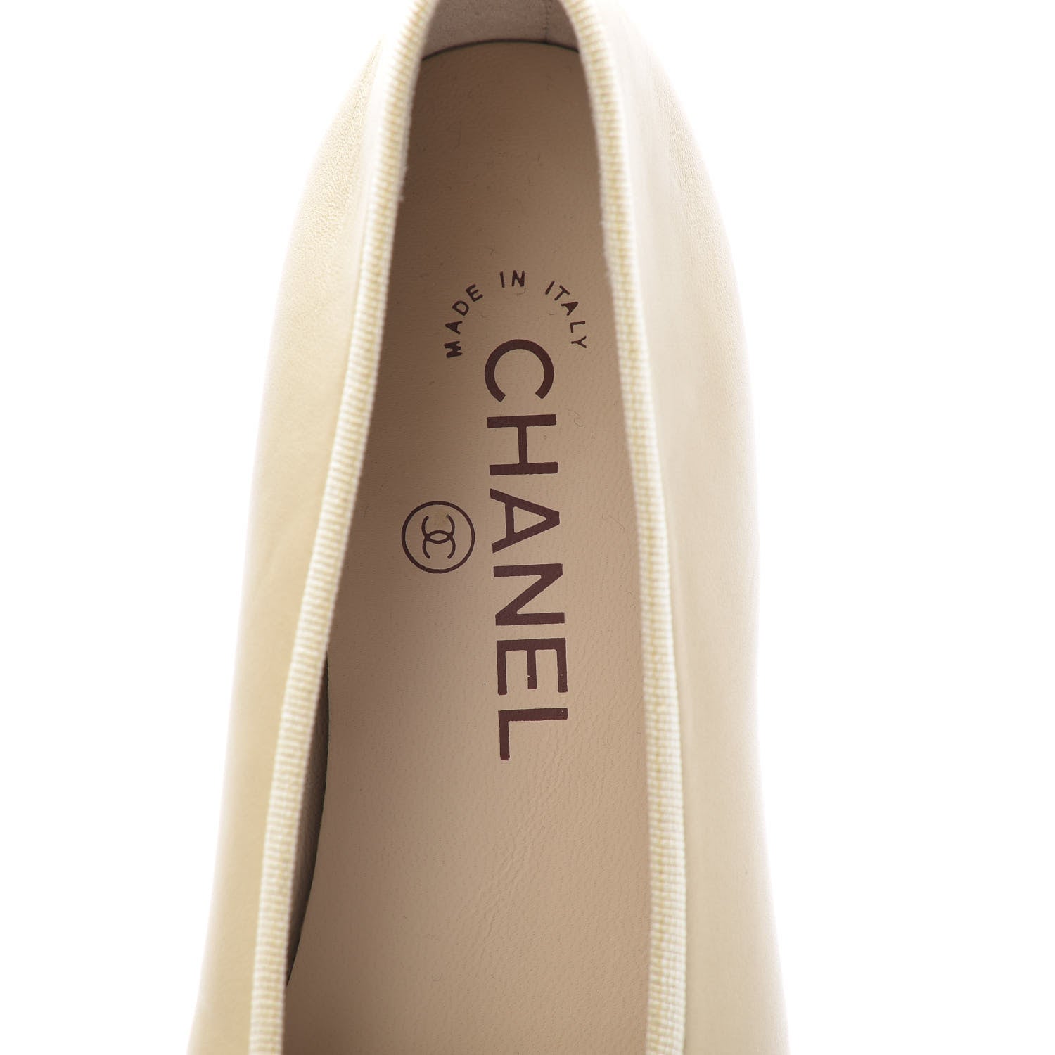 Chanel Lambskin Cap Toe CC Ballerina Flats 37 Dark Beige 6 of 8