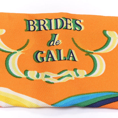 Hermes Silk Brides De Gala Shadow Twilly Orange Jaune Turquoise 4 of 4