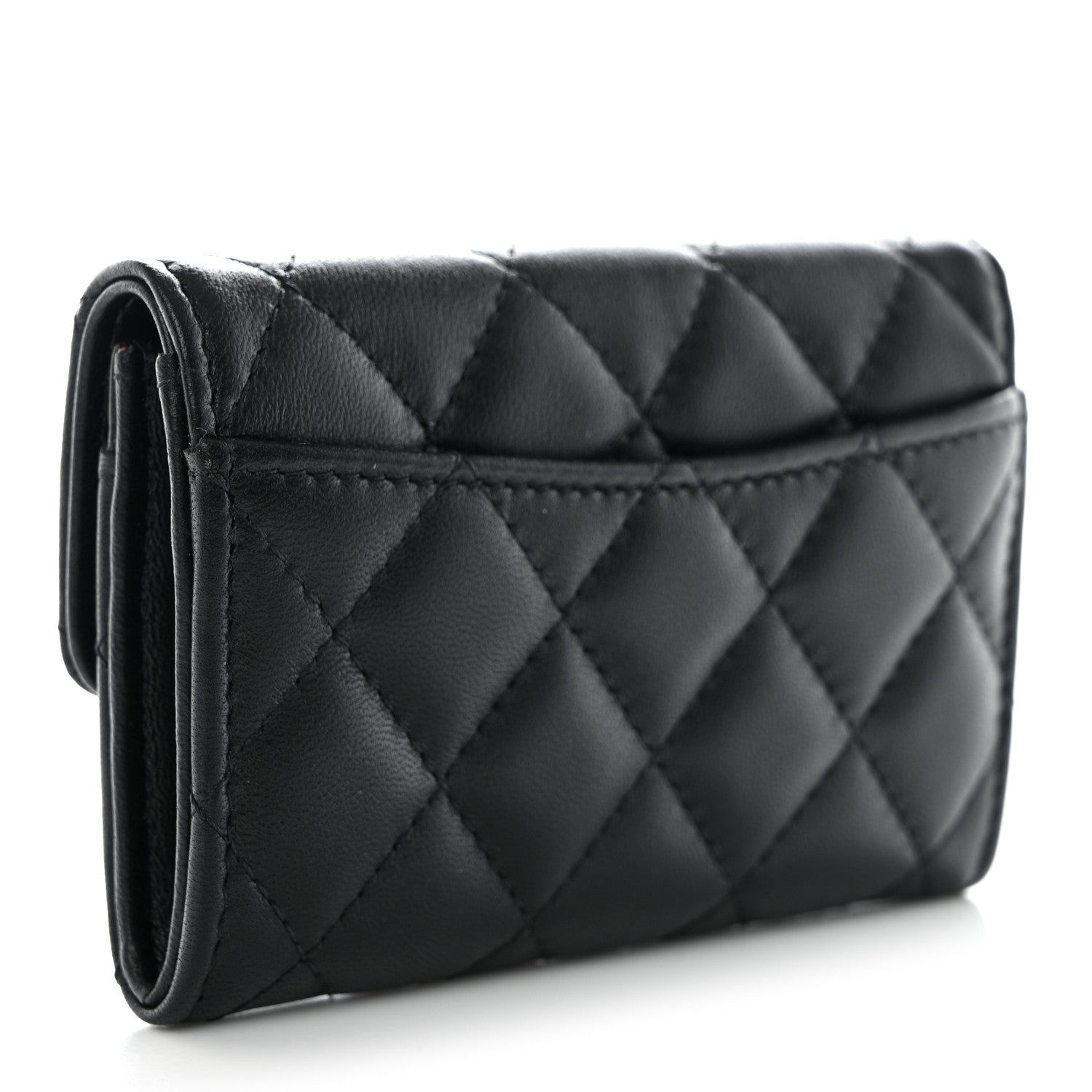 Chanel Lambskin Quilted Flap Card Holder Black 3 of 9