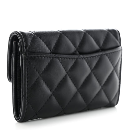 Chanel Lambskin Quilted Flap Card Holder Black 3 of 9