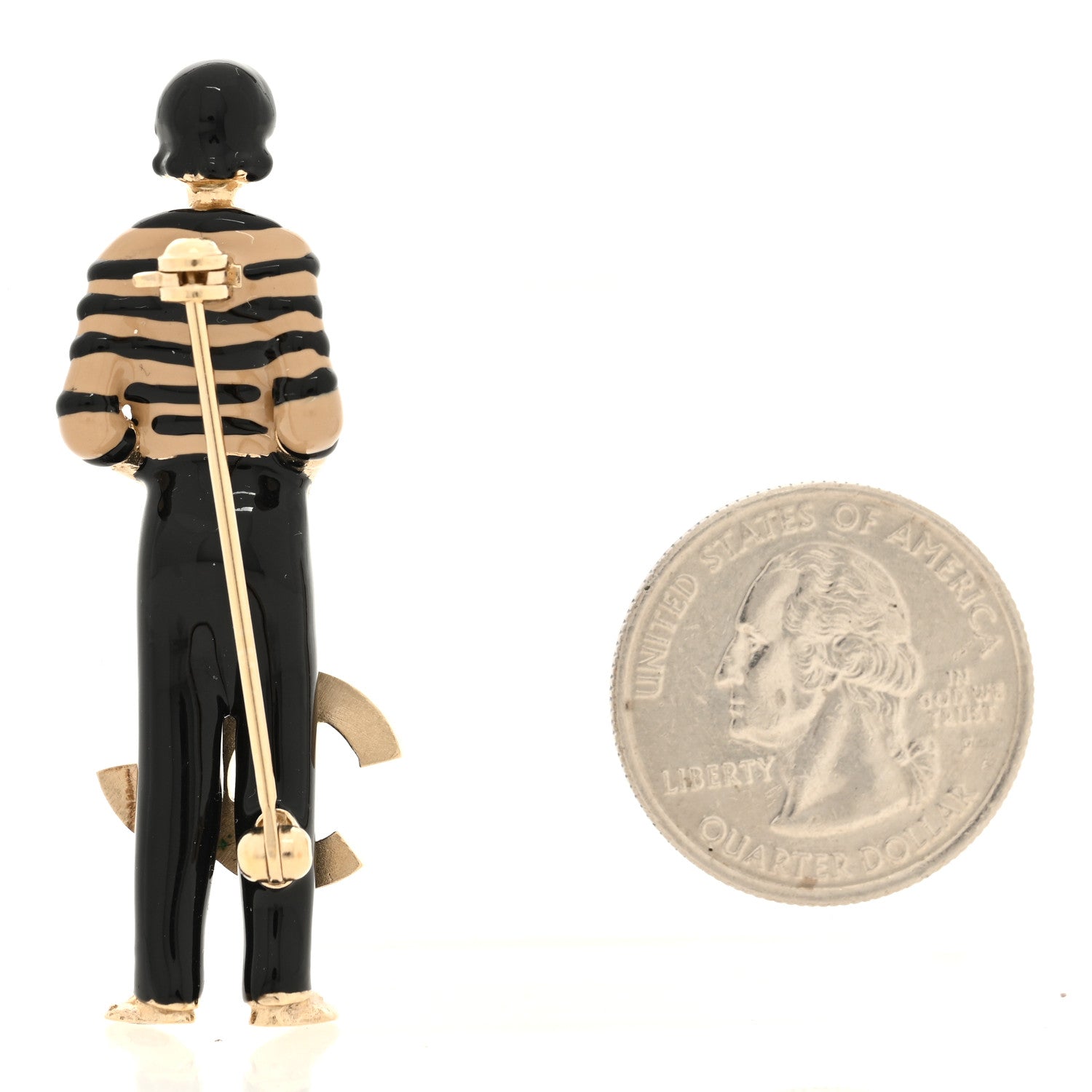 Chanel Enamel Coco Charm Brooch Black Gold 2 of 3