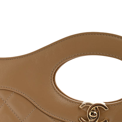 Chanel Shiny Crumpled Calfskin Quilted 31 Shopping Bag Dark Beige 13 of 13