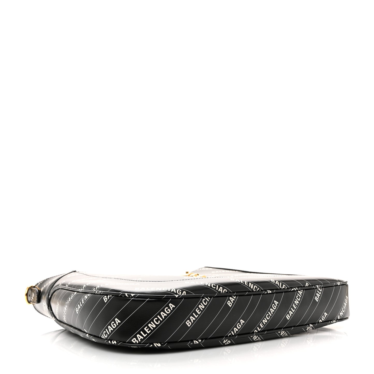 X BALENCIAGA Calfskin Logo Print Medium Jackie 1961 Hobo Black