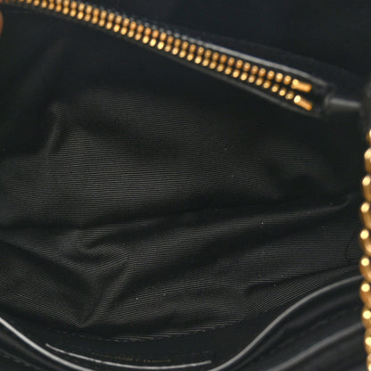 Saint Laurent Fabric Y Quilted Monogram Small Loulou Chain Satchel Black 6 of 10