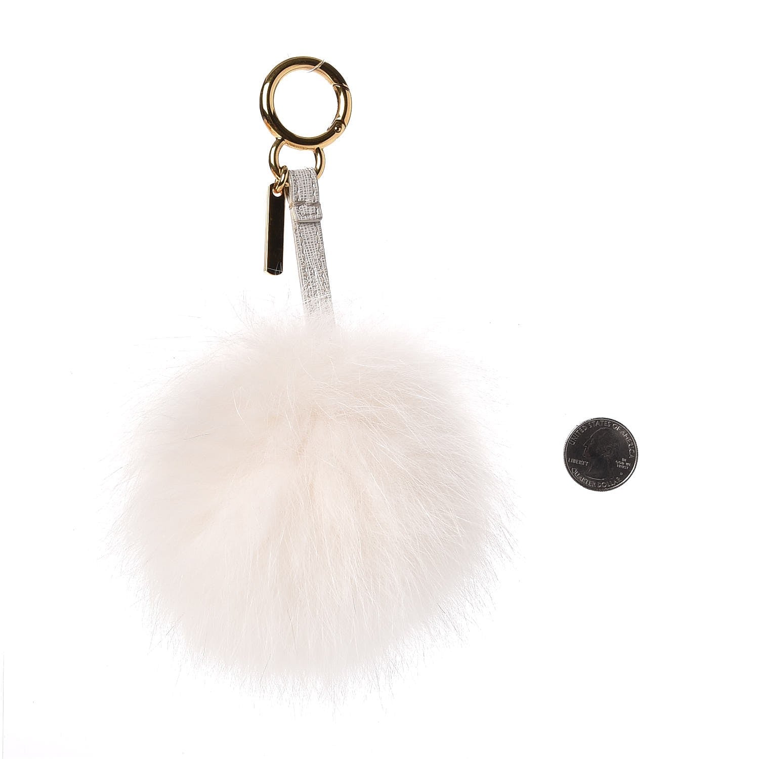 Fendi Fox Fur Pom Pom Bag Charm White 2 of 4