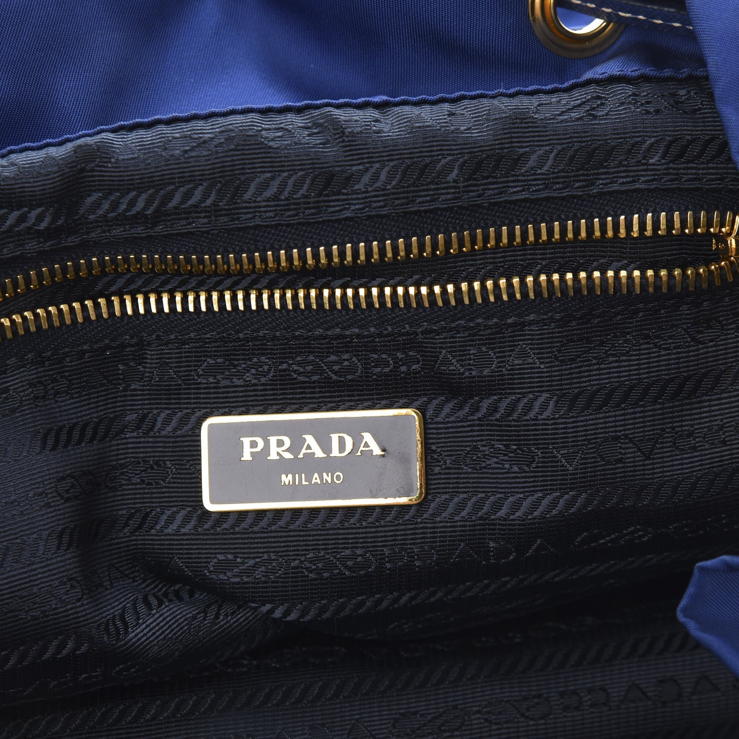 Prada Tessuto Nylon Saffiano Vela Medium Backpack Blue 5 of 11