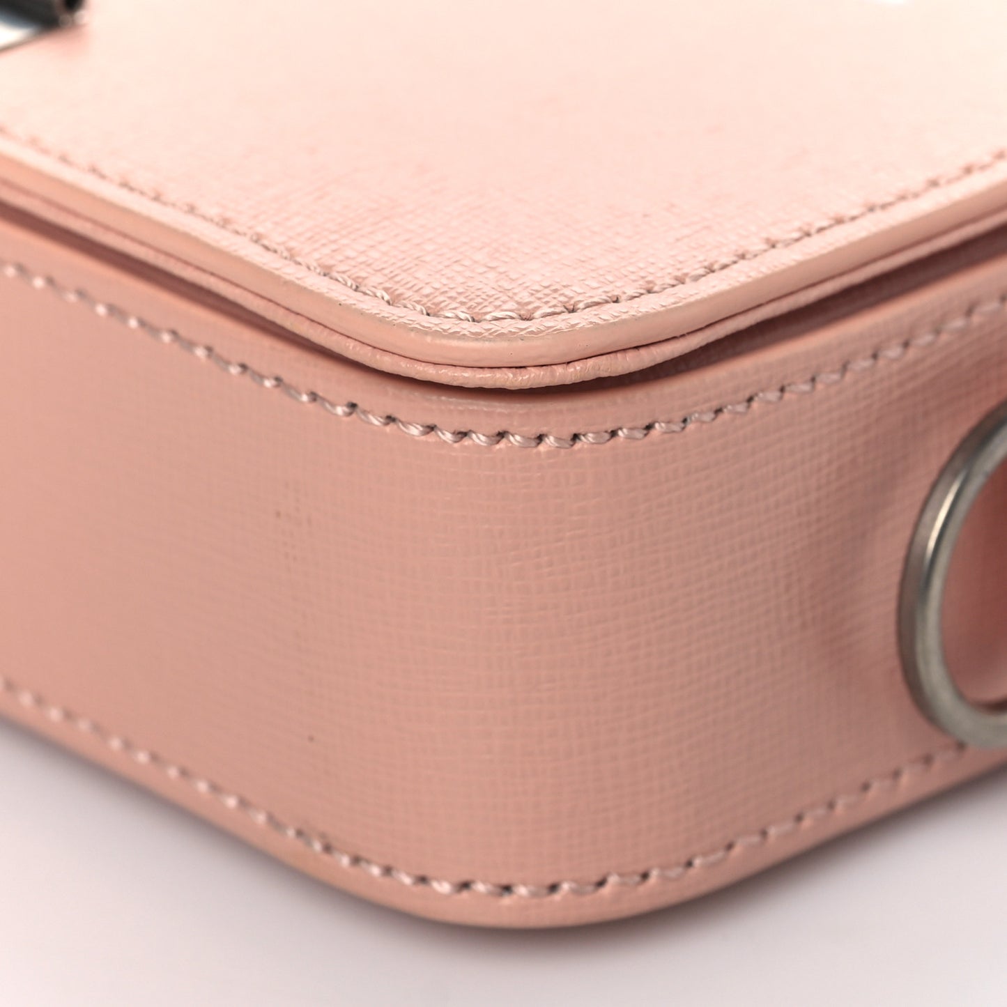 Saffiano Floral Printed Mini Diag Binder Clip Bag Pink Multicolor