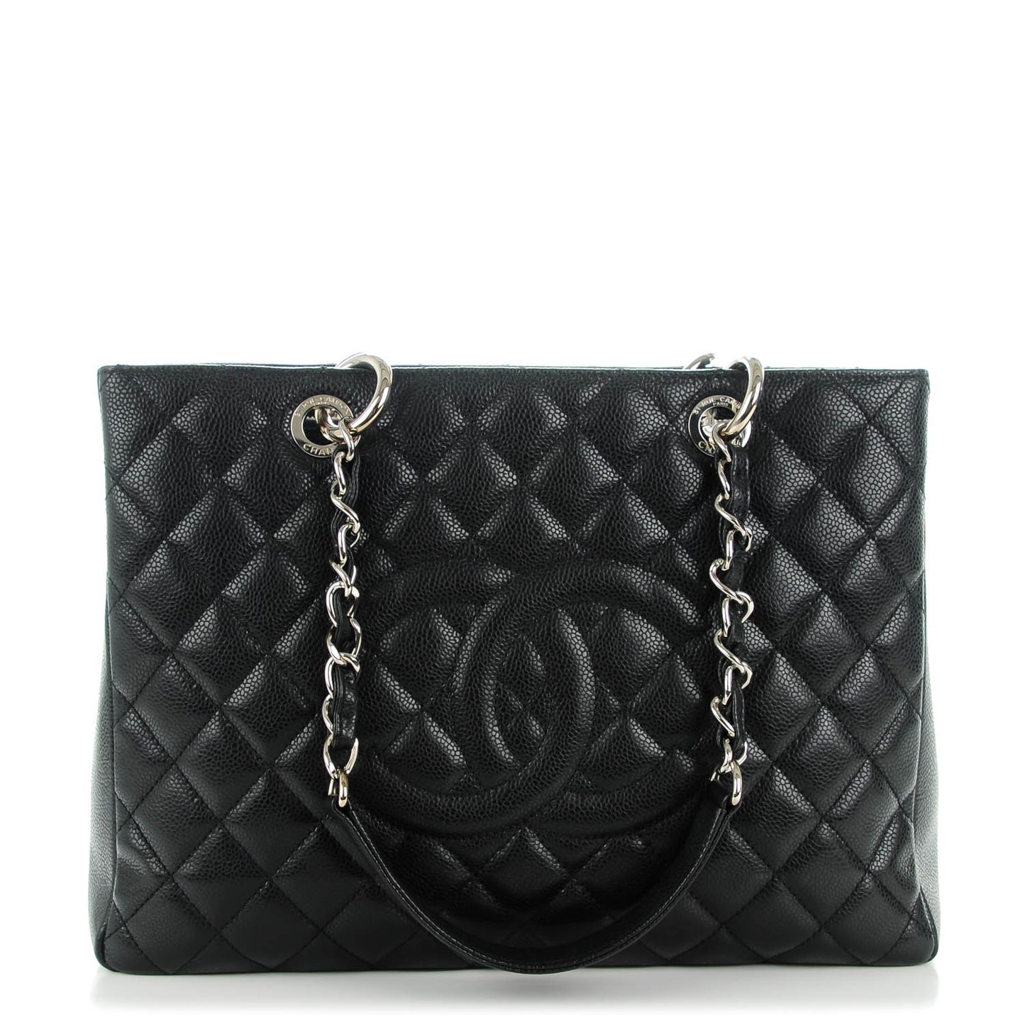 Caviar Quilted Grand Shopping Tote GST Black