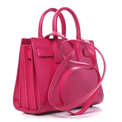 Saint Laurent Calfskin Nano Sac De Jour Lipstick Fuchsia 2 of 5