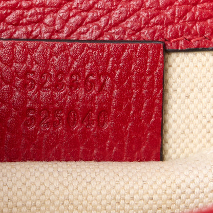 Gucci Dollar Calfskin Crystal Web Mini Dionysus Bamboo Top Handle Bag Hibiscus Red 7 of 13