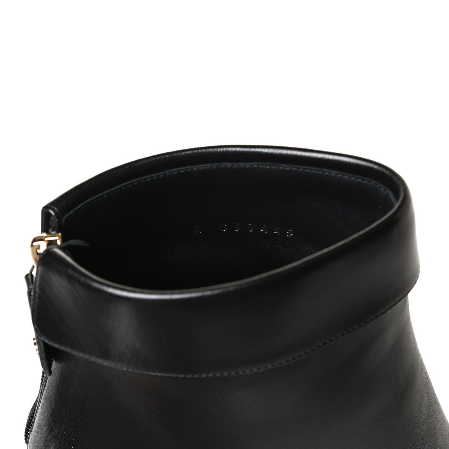 Lambskin Grosgrain Triangle & Collar 90 Ankle Boots 39.5 Black