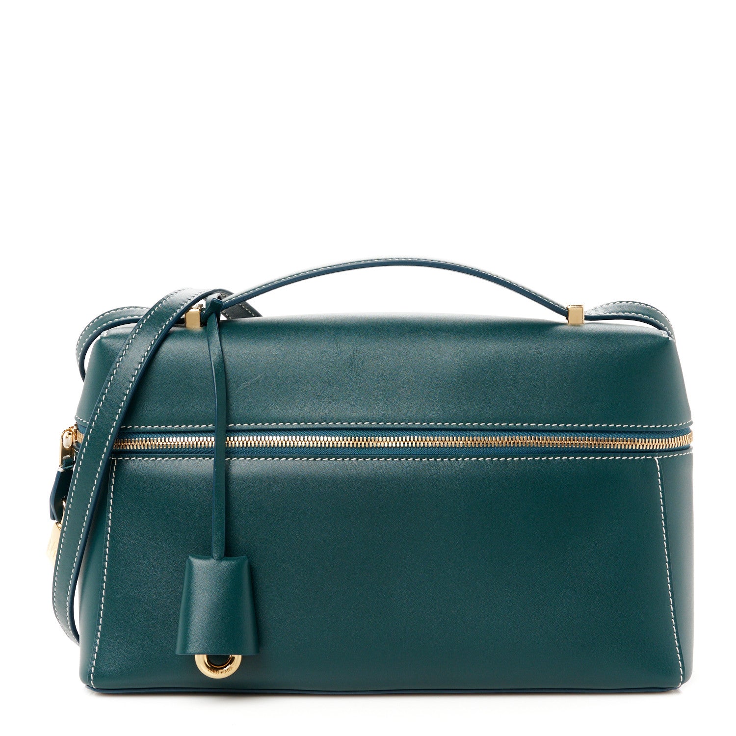 Loro Piana Smooth Calfskin Extra Bag L27 New Petrolio 1 of 9