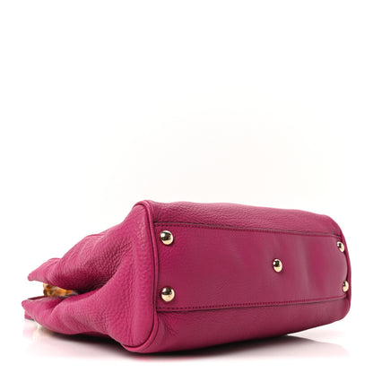 Gucci Calfskin Small Bamboo Shopper Tote Bright Bougainvillea 4 of 10