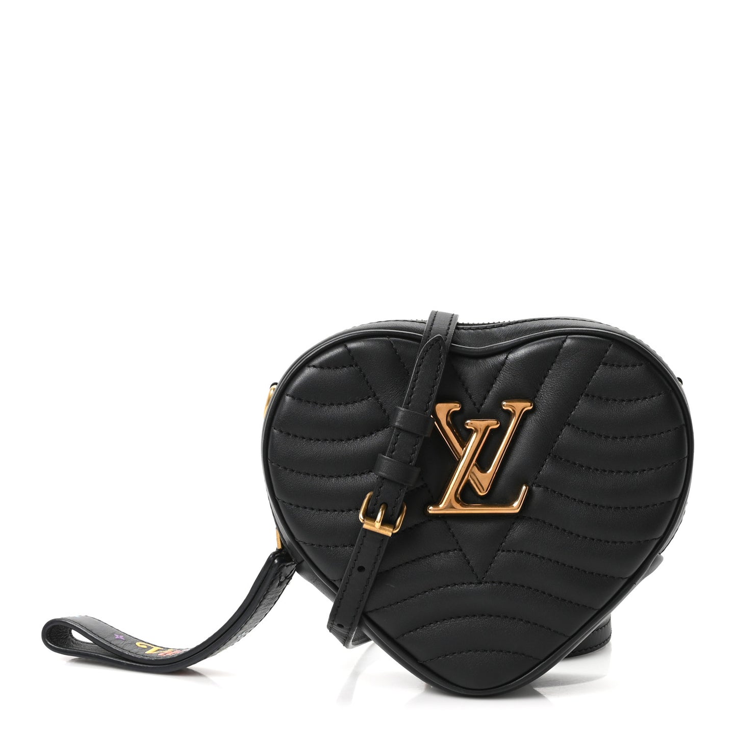 Calfskin New Wave Heart Bag Black