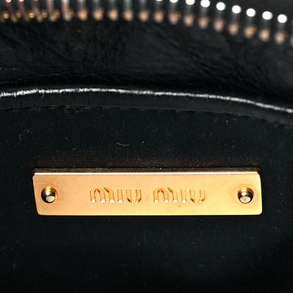 Miu Miu Vitello Shine Trapu Zip Crossbody Bag Black 6 of 10