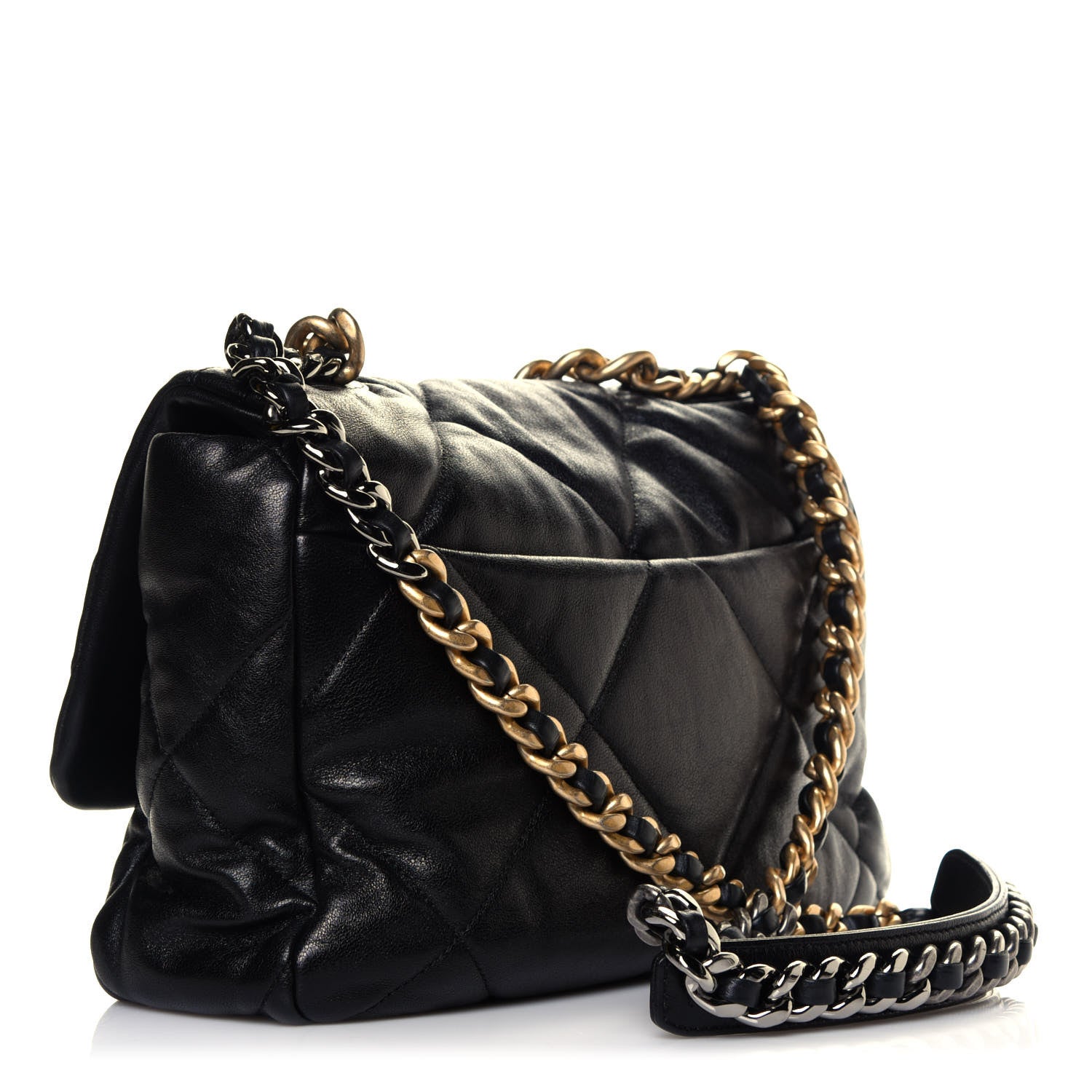 Chanel Lambskin Quilted Large Chanel 19 Flap Black 2 of 5