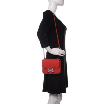 Hermes Epsom Enamel Constance 18 Rouge de Coeur Mauve Sylvestre 2 of 12