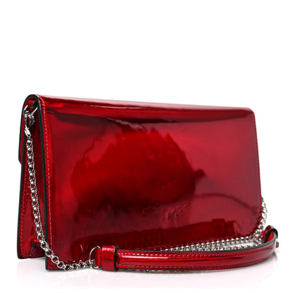 Christian Louboutin Metallic Calfskin Loubi54 Crossbody Clutch Red 3 of 9