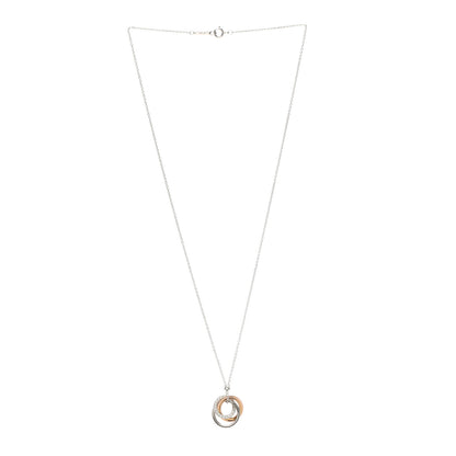 Tiffany 18K White Rose Gold Diamond 1837 Triple Interlocking Circles Pendant Necklace 3 of 5