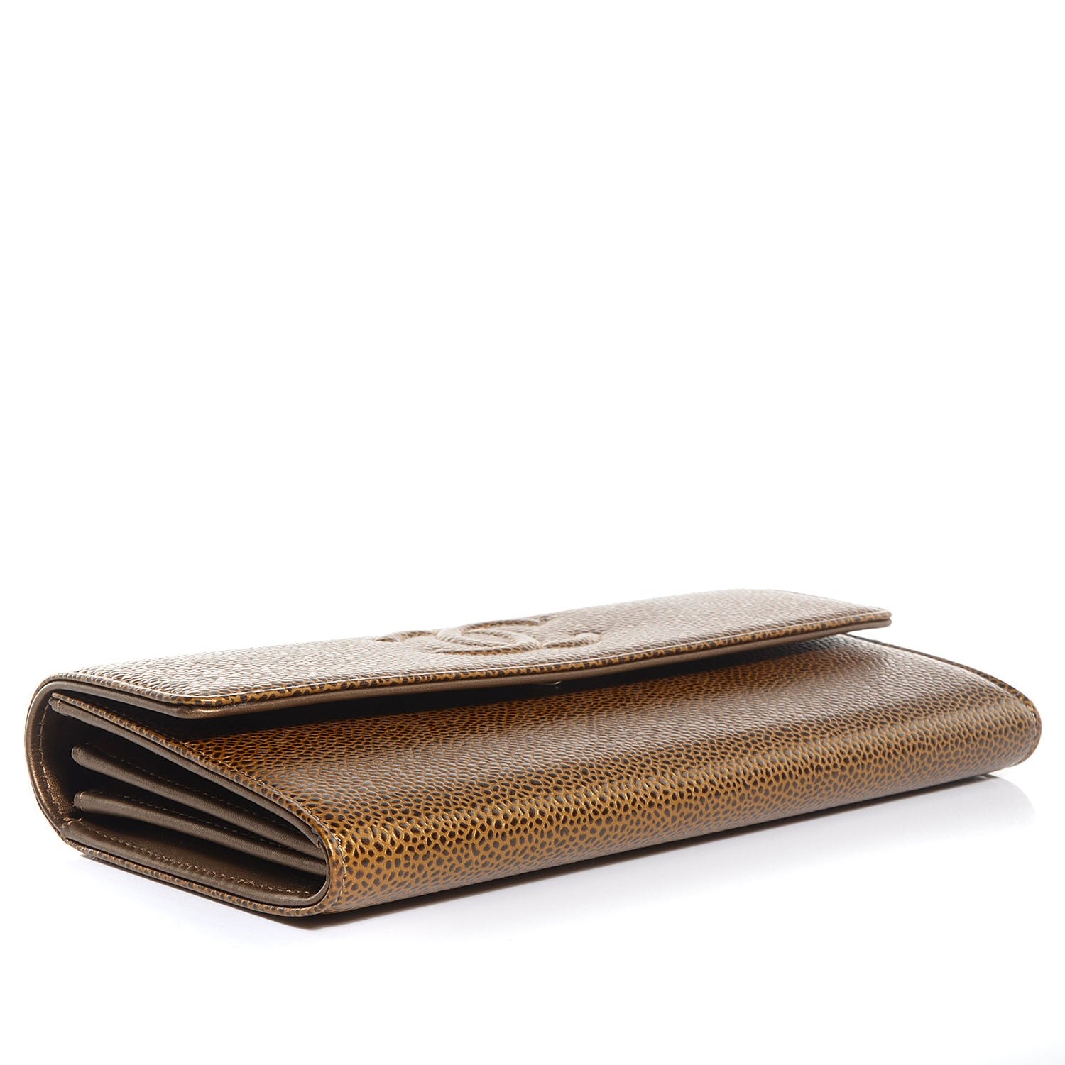 Chanel Caviar Large Gusset Flap Wallet Dark Gold 4 of 9
