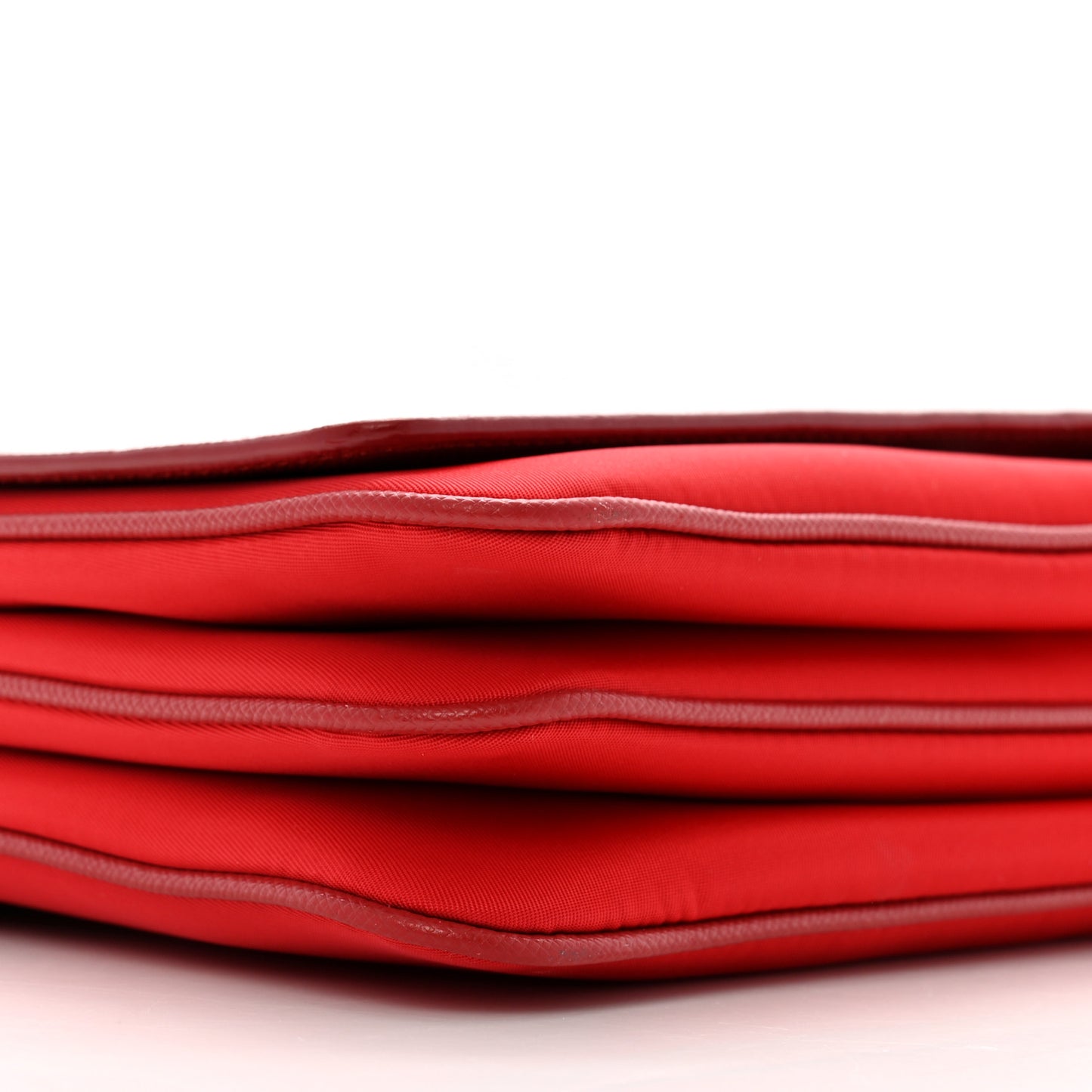 Saffiano Tessuto Nylon Chain Shoulder Bag Rosso