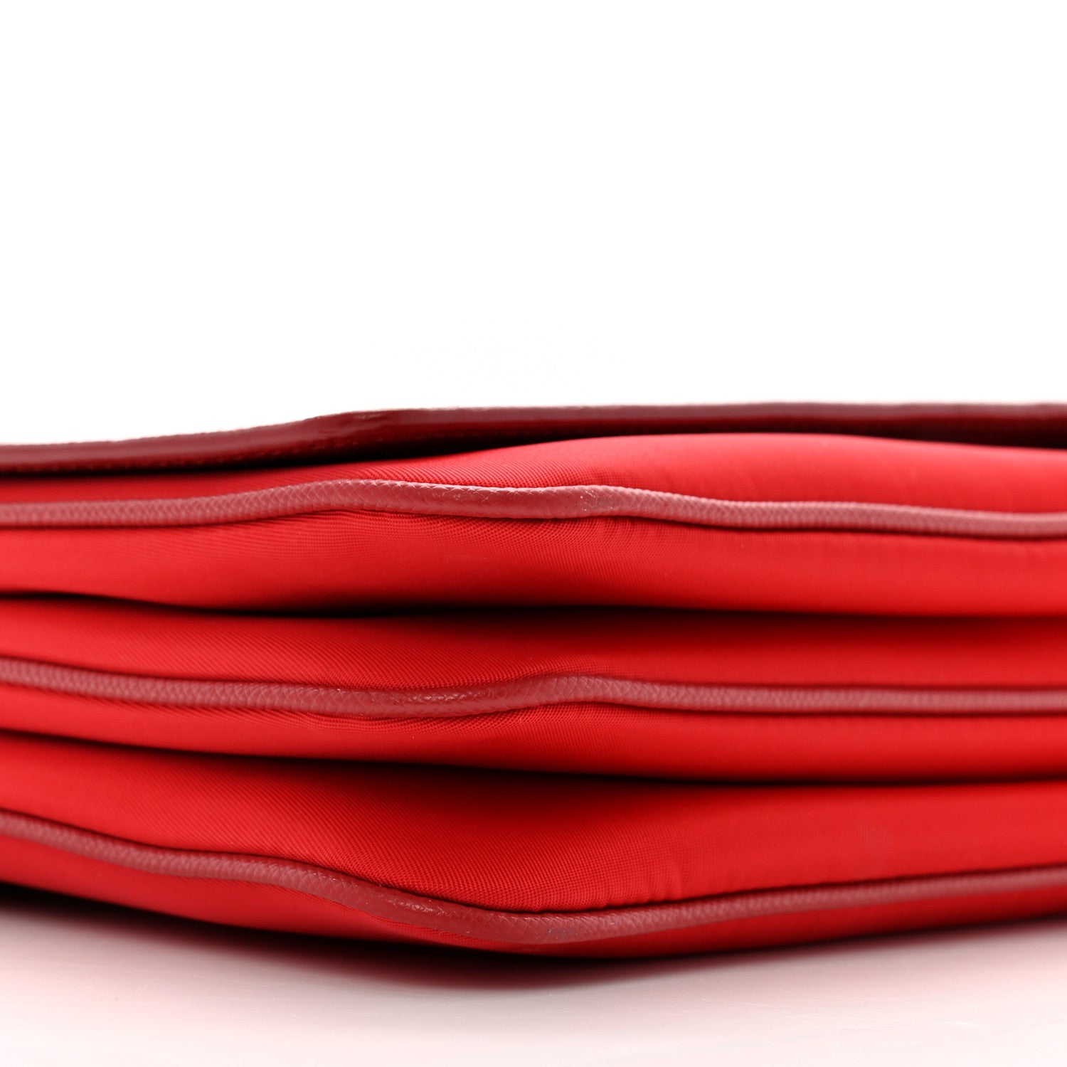 Prada Saffiano Tessuto Nylon Chain Shoulder Bag Rosso 10 of 14