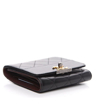 Chanel Calfskin Quilted Compact Flap Wallet Black 3 of 8