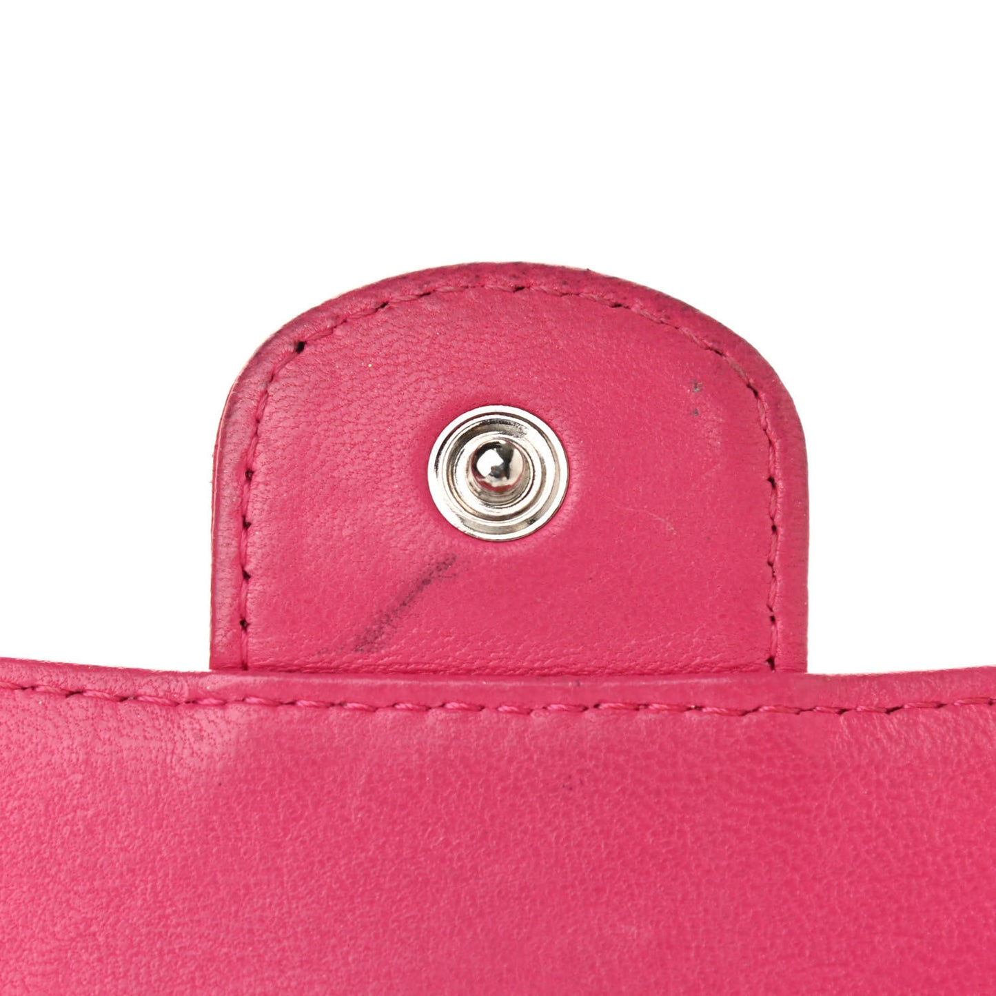 Lambskin Quilted Small Flap Wallet Pink
