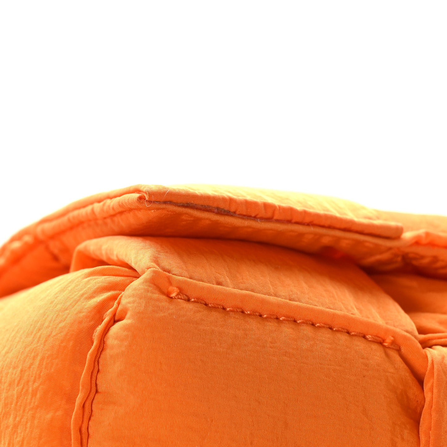 Nylon Intrecciato Padded Tech Mini Cassette Belt Bag Orange