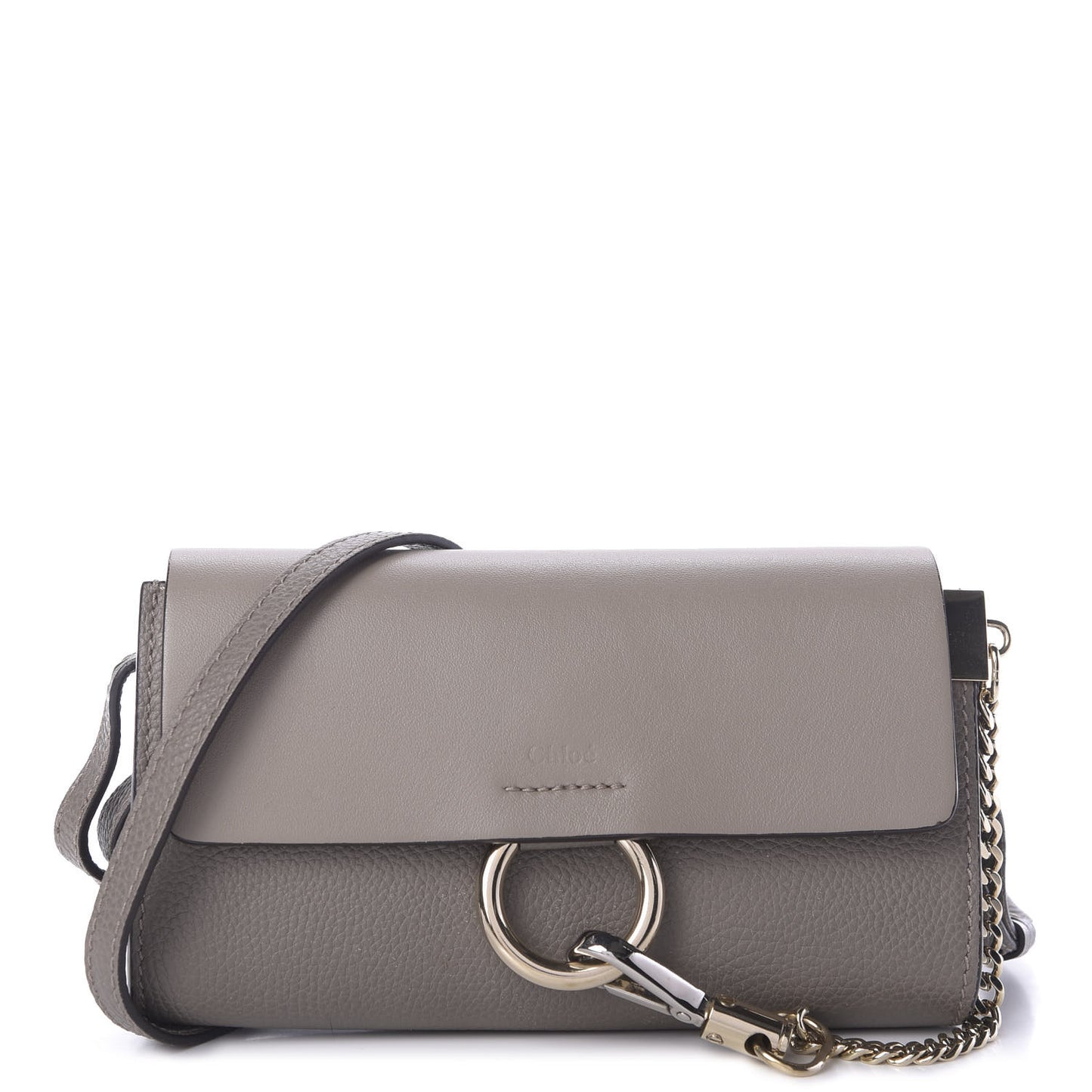 Grained Calfskin Lambskin Mini Faye Shoulder Bag Motty Grey