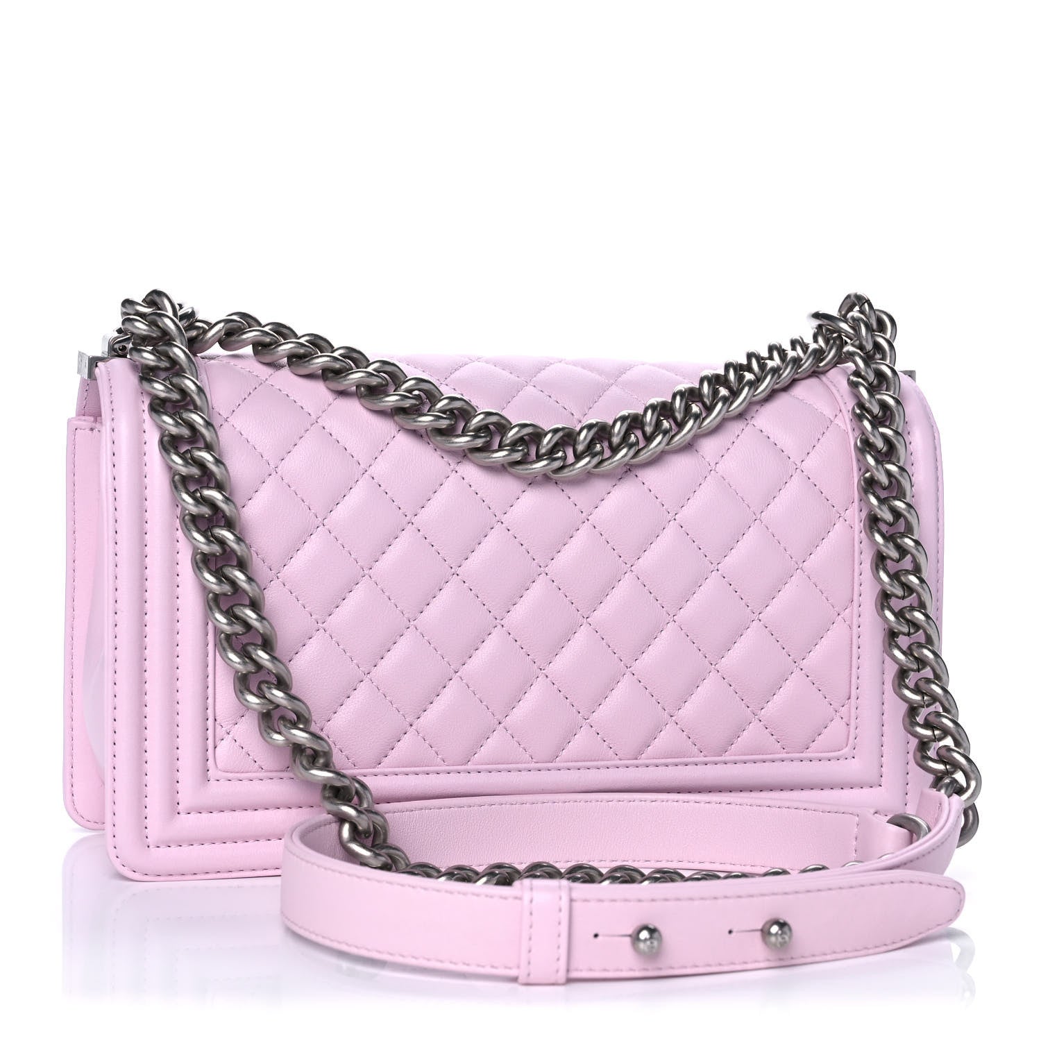 Chanel Lambskin Quilted Medium Boy Flap Light Pink 2 of 13