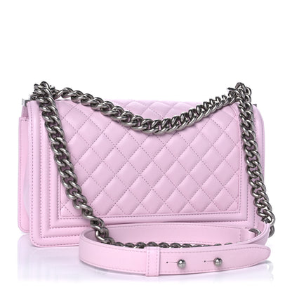 Chanel Lambskin Quilted Medium Boy Flap Light Pink 2 of 13