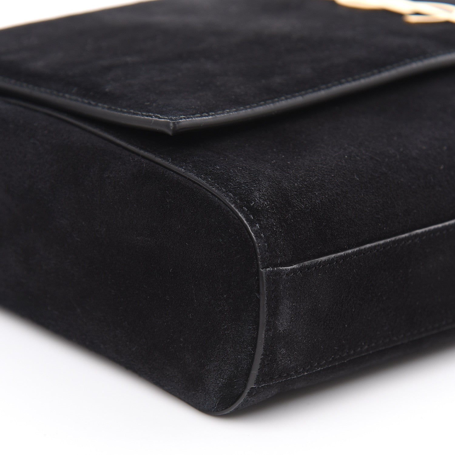 Saint Laurent Smooth Calfskin Suede Medium Reversible Monogram Kate Satchel Black 7 of 8