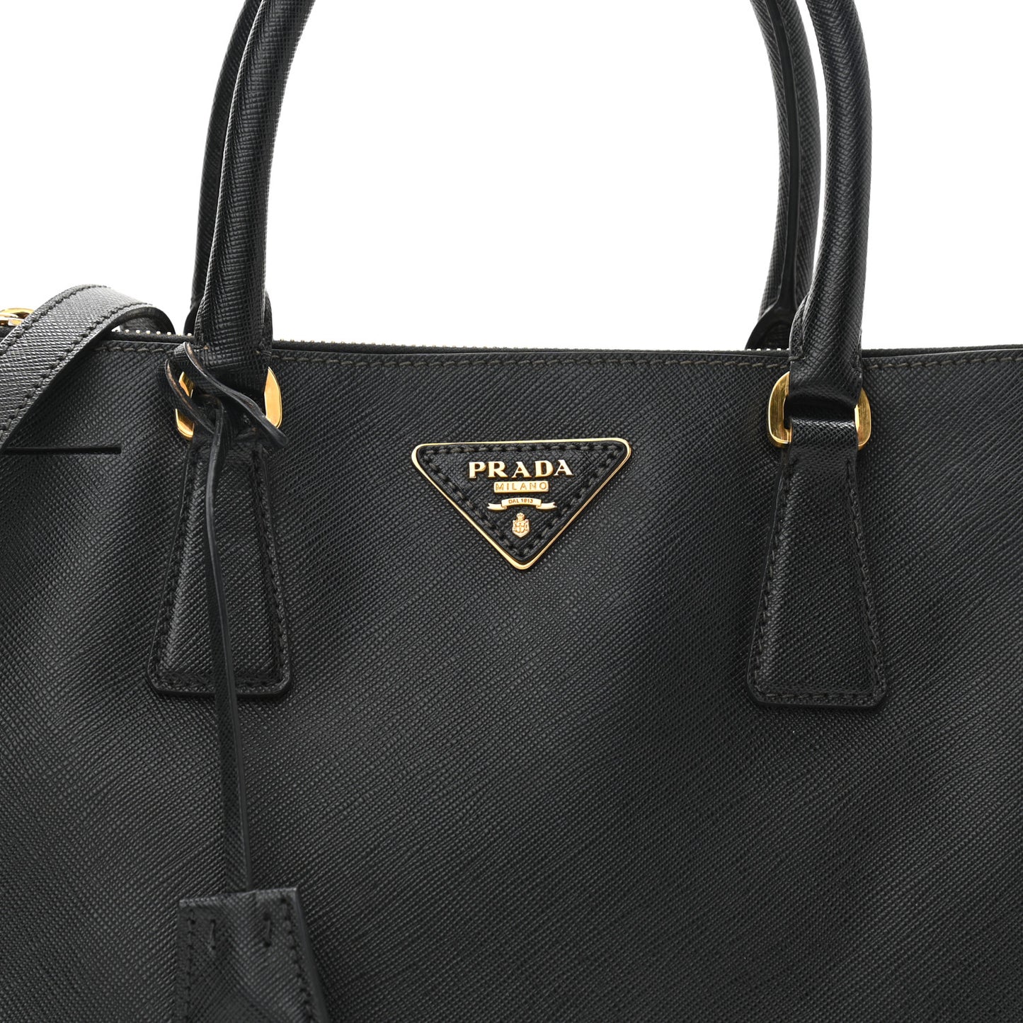 Saffiano Small Galleria Double Zip Tote Black