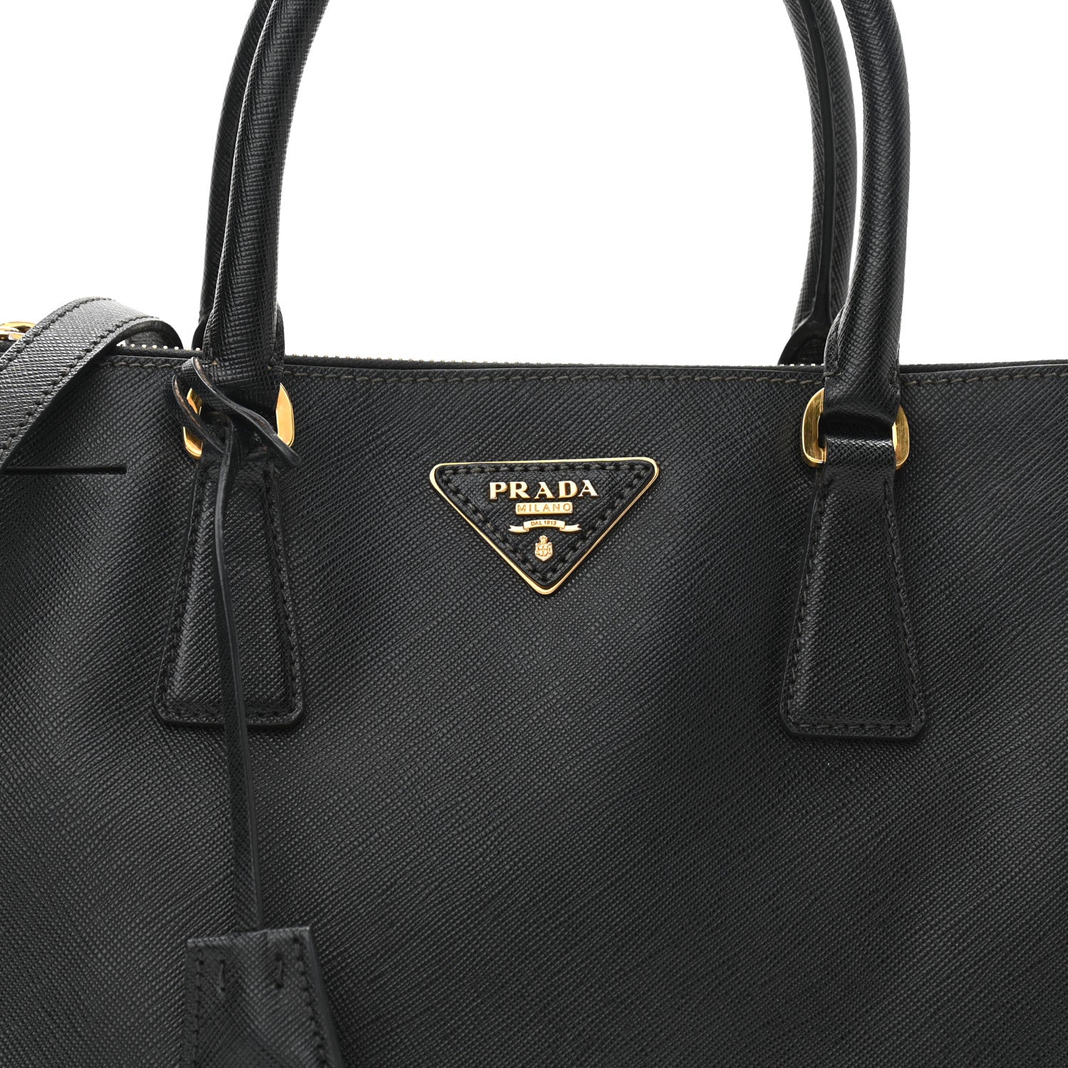 Prada Saffiano Small Galleria Double Zip Tote Black 7 of 11