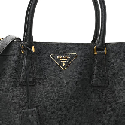 Prada Saffiano Small Galleria Double Zip Tote Black 7 of 11