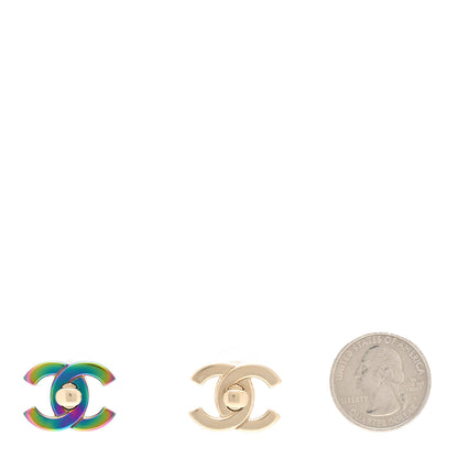 Chanel Metal CC Turnlock Interchangeable Earrings Gold 2 of 5