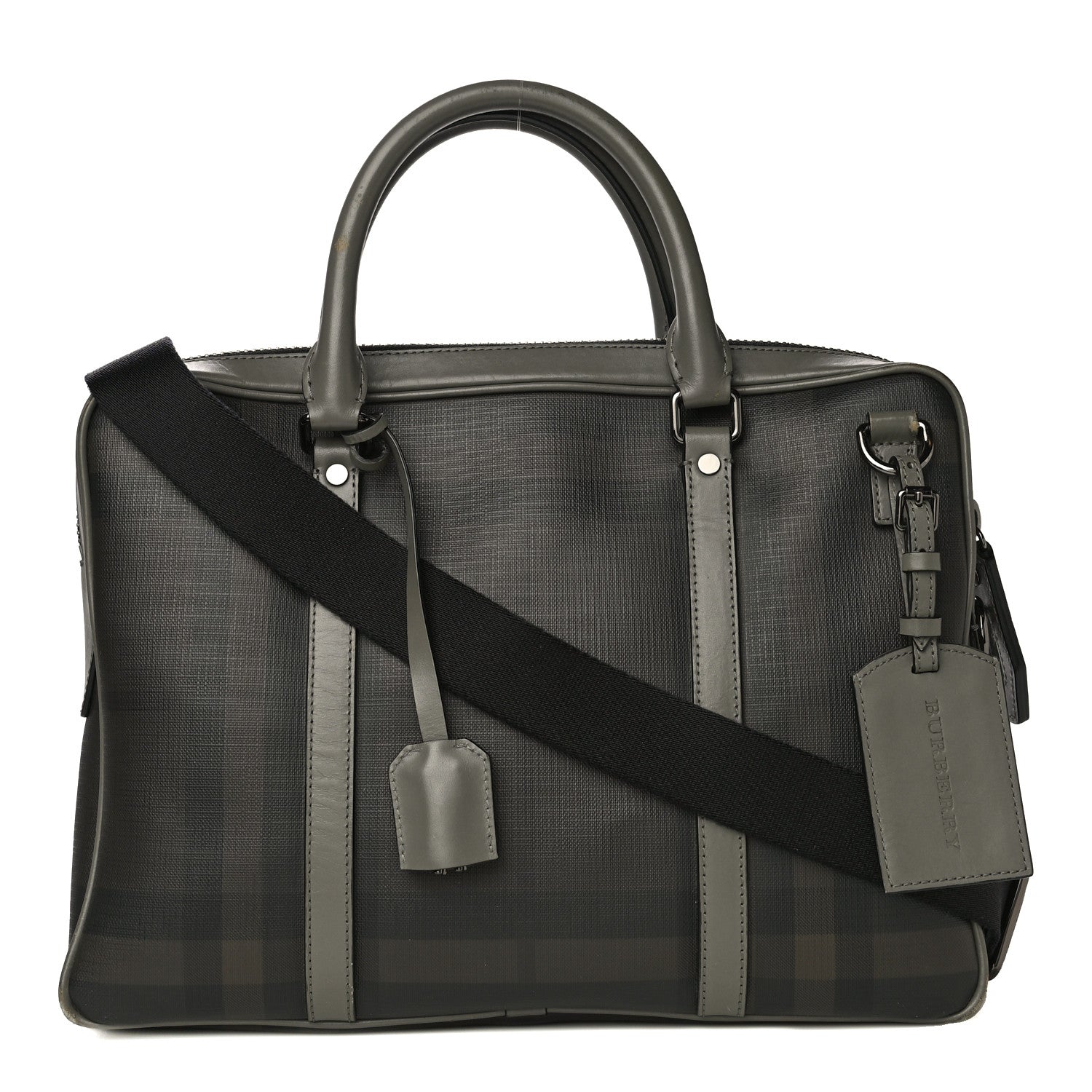 Burberry London Smoked Check Large Briefcase Grey 1 of 39