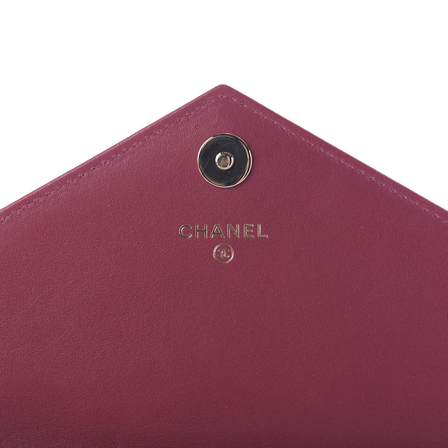 Chanel Goatskin Chevron Quilted Statement Wallet On Chain WOC Dark Pink 8 of 10