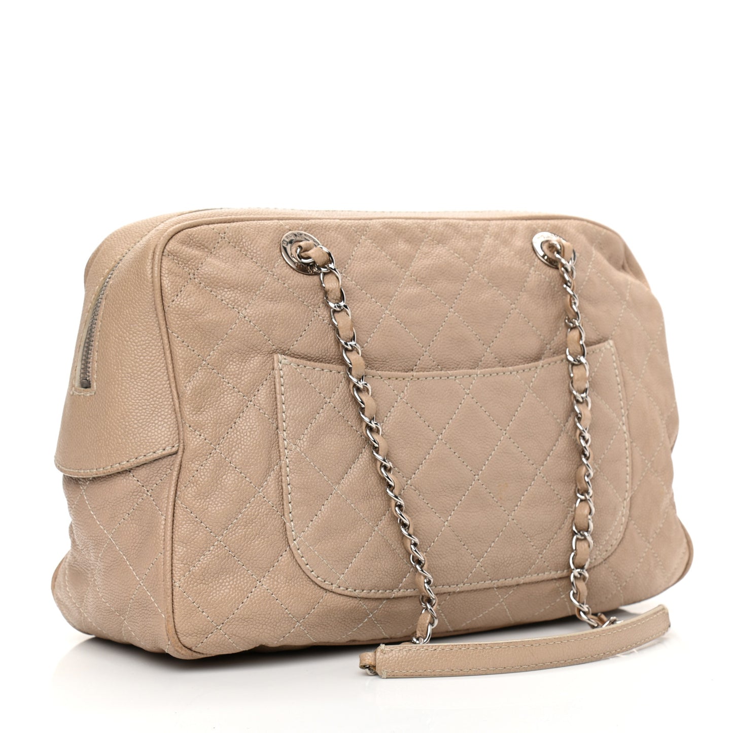 Caviar Quilted Large Paradoxal Camera Case Beige