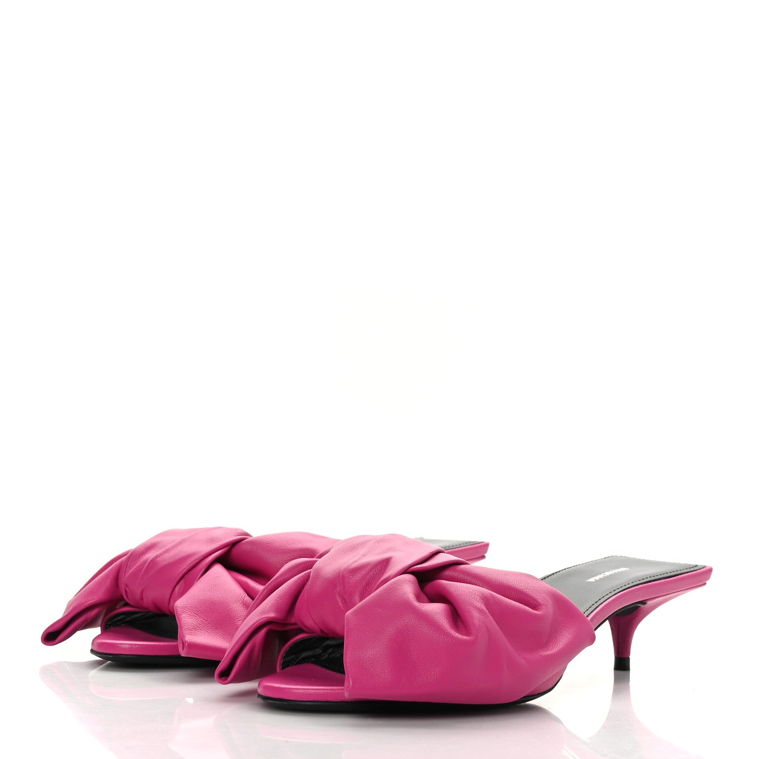 Balenciaga Soft Nappa Square Knife Bow Mule Sandals 36 Magenta Pink 3 of 9