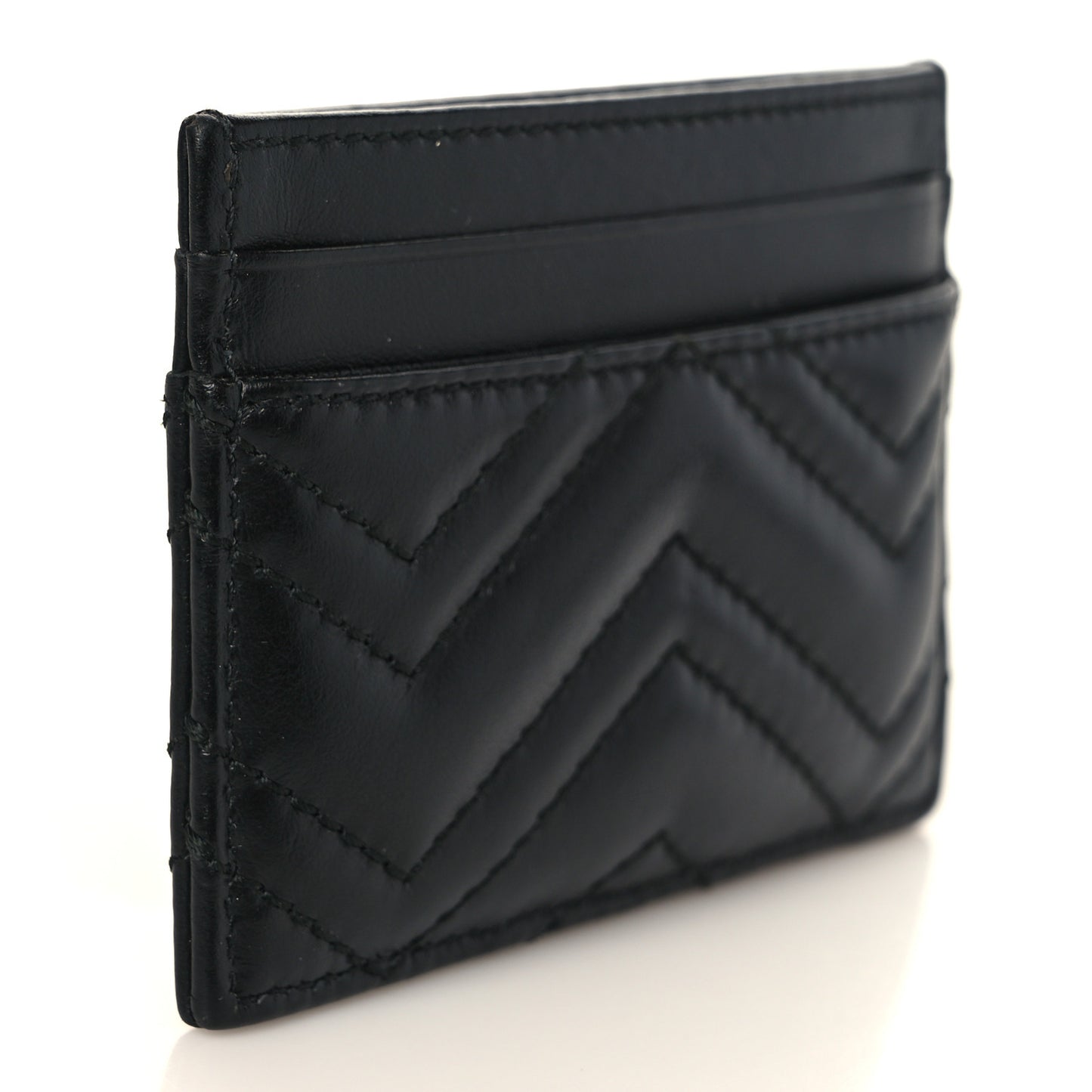 Calfskin Matelasse GG Marmont Card Holder Black