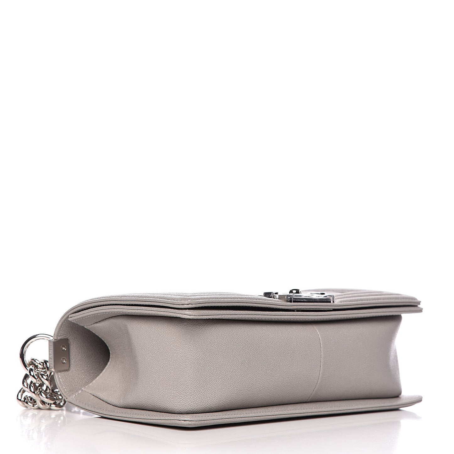 Caviar Quilted Medium Boy Flap Grey