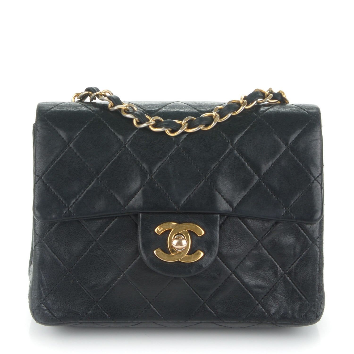 Chanel Lambskin Quilted Mini Square Flap Black 1 of 10