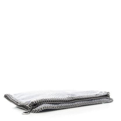 Stella McCartney Eco Python Embossed Falabella Fold Over Clutch Light Blue 4 of 8